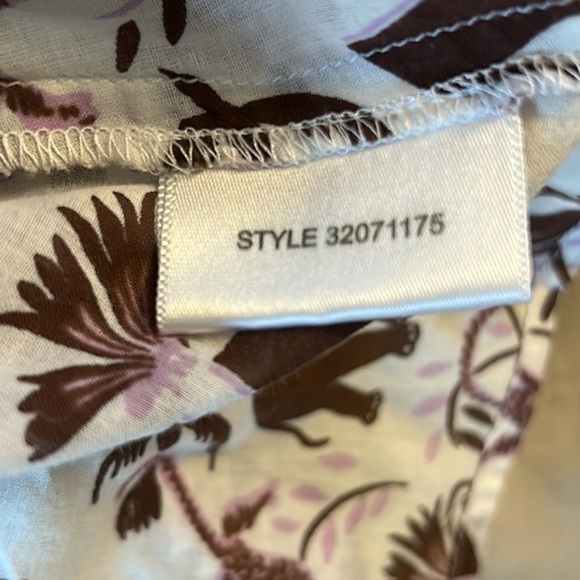 Tory Burch Elephant & Leopard Tiger Print Crochet Tassel Tie Neck Tunic Top - 8 - Picture 12 of 13